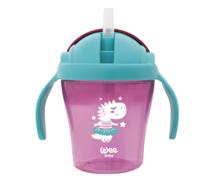 Чаша със сламка Wee Baby Dino 200 мл