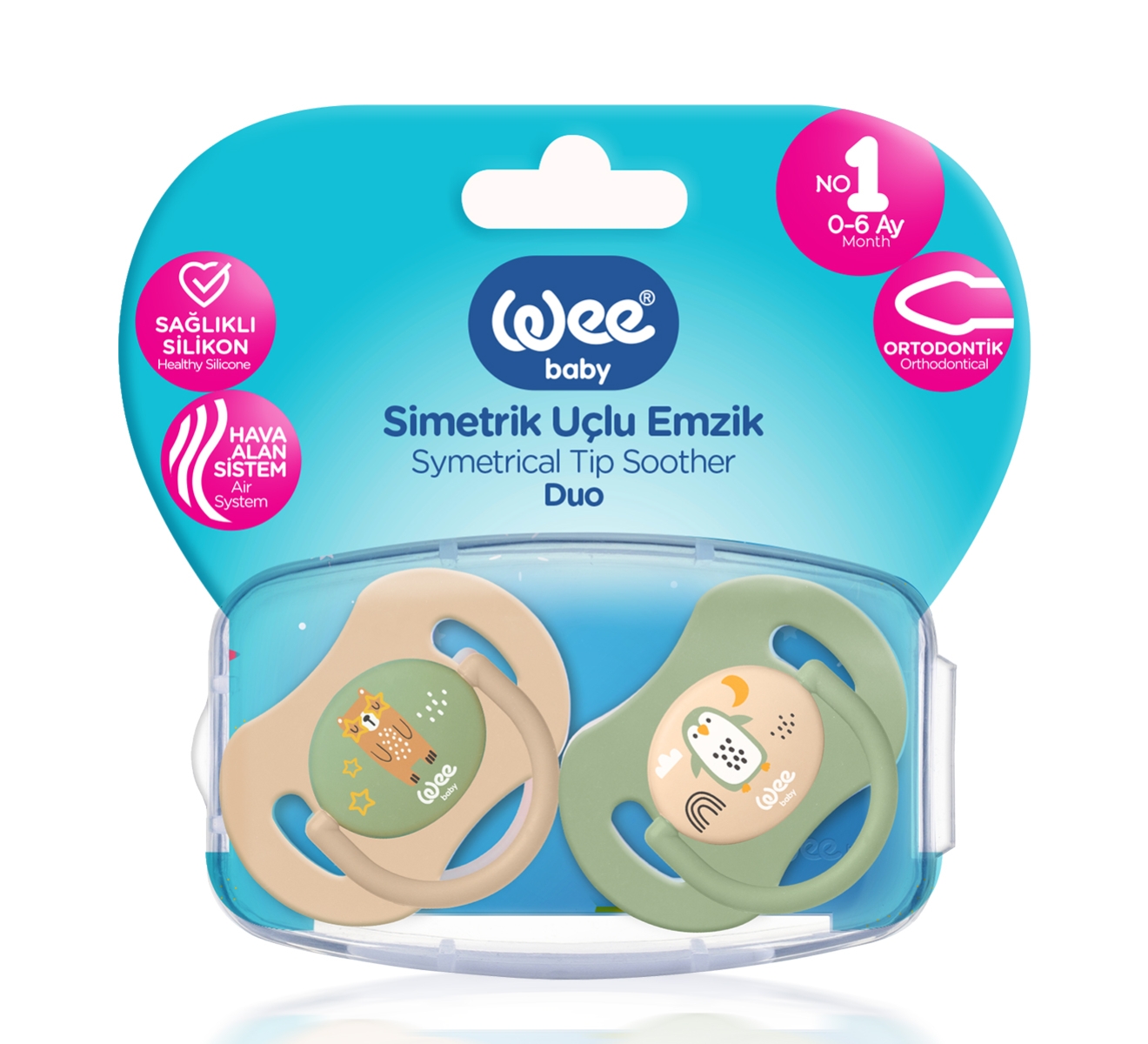 Симетрична залъгалка Wee Baby Duo, № 1